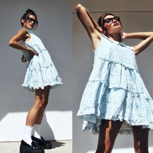 Gorgeous, Tea for Two Ruffle and Floral mini dress❤️